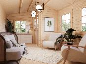 Abris de jardin SUSANNA en 44mm de 12.4 m² avec plancher