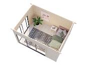Chalet de Jardin Andrea 11,2 m² Slide Plus - 44mm, Double Vitrage & Porte Coulissante