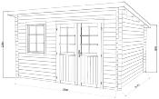 Abri de Jardin Alice 11 m² - 380x337cm-28 mm - Bois traité Autoclave Classe 4