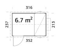 POULAILLER PALMAKO-CHICK 6.7 m²- 213 X 316 cm