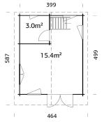 Chalet Bois Kendra 18,4 m² - Madriers 70mm, Double Vitrage - Qualité Nordique