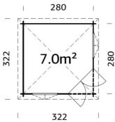 Abri de jardin Pavillon MELANIE 7 M²