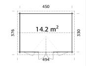 Chalet de jardin bois PALMAKO Claudia 14,2 m² – 44 mm – Double pente