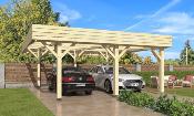 Carport toit plat 6.5 x 6.18 m en Epicéa traité
