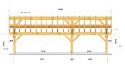 Carport asymétrique 5,41 x 9,48 m en Douglas