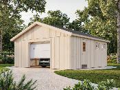 GARAGE ossature bois - NORDIC - ANDRE 28.5 M²- avec porte sectionnelle