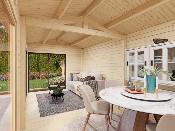 Abri de jardin Amanda 17,1 m² Slide 44 mm – Bois naturel – Palmako