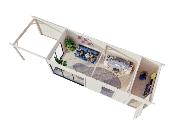 Studio de jardin Palmako Andrea 21,1 + 7,9 m² Slide – Abri bois 44 mm avec porte coulissante