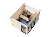 Studio de jardin Palmako Andrea 7,5 m² Slide Plus | Bois naturel