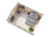 Abris de jardin IRIS 19,1 m² en 44 mm avec plancher