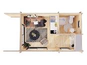 Chalet Bois Cecilia 14,2 m² - Épicéa Nordique 70mm