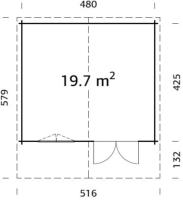 Abri de jardin BRITTA 19,7 m² en 40 mm