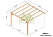 Pergola adossée LE MANS 400x400cm