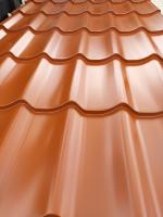 TÔLE imitation tuile DRIPSTOP Ral 8004 brillant-satinée - 4.80 m²- Longueur: 4 m x l: 1m20 avec feutre régulateur de condensation