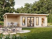 Studio de jardin Palmako Aurelia 16,7 + 7,9 m² bois naturel non traité