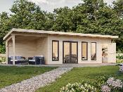 Studio de jardin Palmako Aurelia 19,2 + 7,9 m² bois naturel non traité