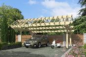 Carport asymétrique 5,50 x 7,06 m en Epicéa traité