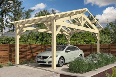 Carport double pentes 6,5 x 3,5 m en Epicéa traité