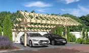 Carport asymétrique 5,90 x 6,30 m en Epicéa traité