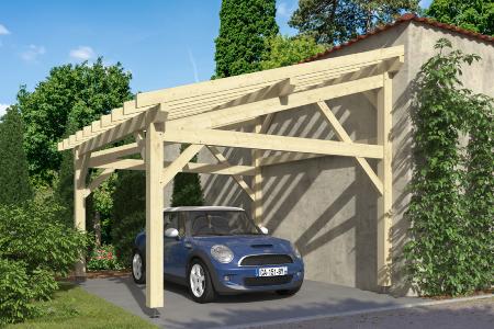 Carport Monopente en Bois traité d'épicéa 4,25 x 4,5 m