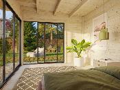 Chalet de Jardin Andrea 11,2 m² Slide Plus - 44mm, Double Vitrage & Porte Coulissante