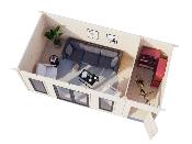 Studio de jardin Palmako Aurelia 16,7 m² bois naturel non traité