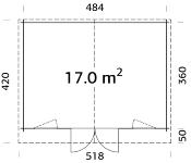ABRI DE JARDIN KLARA 17 m² en 28 mm