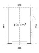 Garage bois Roger 19 m² avec porte sectionnelle – Palmako