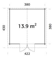 Abri de jardin LOTTA 13.9 m² en 34mm