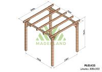 PERGOLA LINARES - 9 m² - Autoportée -Dim(cm): 300 x 300