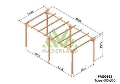 Pergola TOURS 600x300cm