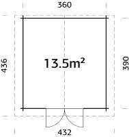 ABRI DE JARDIN TINA 13.5 m² en 34 mm