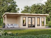 Studio de jardin Palmako Aurelia 15,2 + 7,9 m² bois naturel non traité