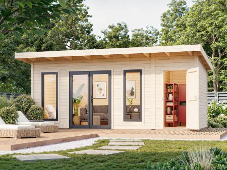Studio de jardin Palmako Aurelia 16,7 m² bois naturel non traité