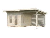 Studio de jardin bois Palmako Grace 8,1 m² + 8,1 m² – Toit plat – 56 mm