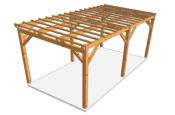 Carport camping car toit plat 4 x 8 m en Douglas