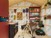 Abri de jardin bois Palmako Martin 8,4 m² – Panneaux 18 mm avec plancher