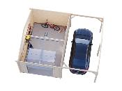 Garage bois Palmako ROGER 19,0 + 16,2 m² – 44 mm avec porte sectionnelle