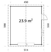 GARAGE PALMAKO ROGER 23.9 M² 44mm AVEC PORTE SECTIONNELLE