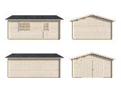 GARAGE PALMAKO ROGER 23.9 M² 44mm AVEC DOUBLE PORTE EN BOIS