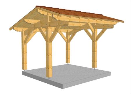 CARPORT BOIS  asymétriques 2.5 m X 3.5 m