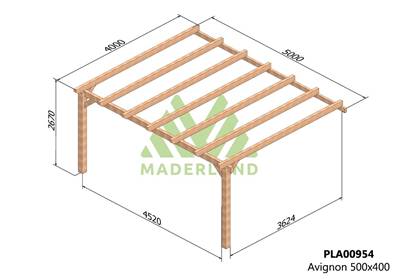 Pergola adossée AVIGNON 500x400cm