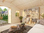 Abri de jardin SALLY 12.3 m² 44 mm - avec plancher bois