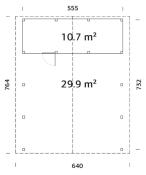 Garage carport bois Palmako Robert 40,6 m² avec abri de rangement