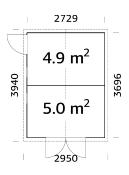 Abri de rangement bois PALMAKO Dan 9,9 m² – panneaux 16 mm