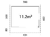 Studio de jardin Palmako Andrea 11,2 m² (Slide / Slide Plus)