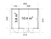 Abri de jardin EMMA 14.2 m² - avec plancher bois