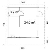 Chalet Bois Cecilia 27,2 m² - 70mm - Idéal Loisirs & Jardin