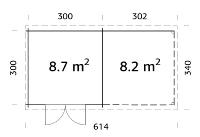 ABRIS DE JARDIN ELLA 8.7 + 8.2 m²