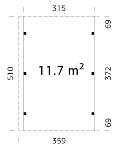 CARPORT ROBERT 11.7 - Bois Naturel non - traité 